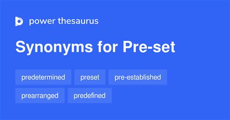 pre set synonym